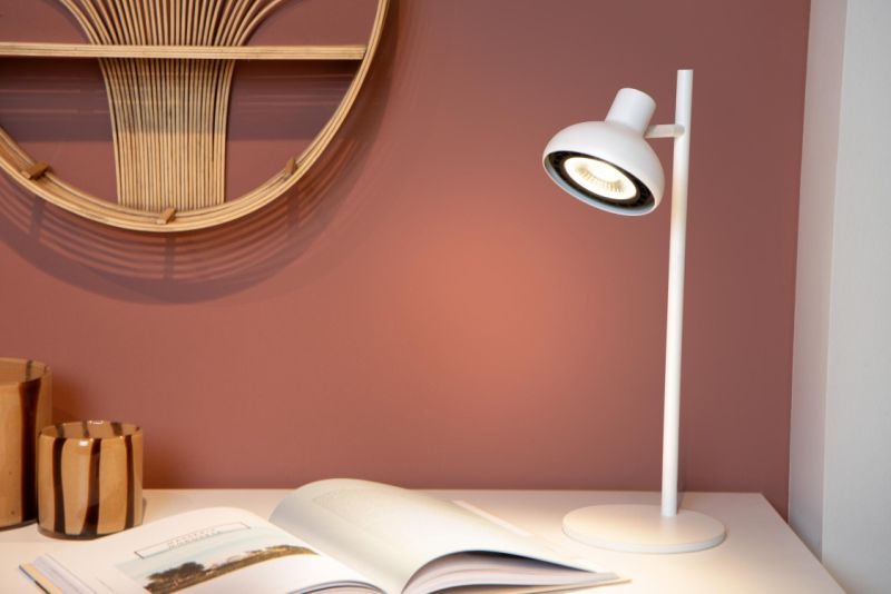 Lucide SENSAS - Stolná lampa - Ø 18 cm - 1xES111 - Biela